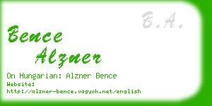 bence alzner business card